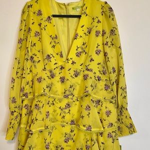 NWT Gianni Bini Yellow Ruffle Mini Dress